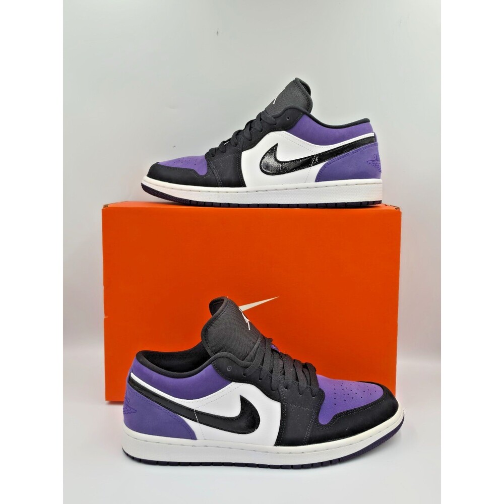 Air Jordan 1 Low Court Purple Black White Men’s 10.5 Women’s 12 Immaculate